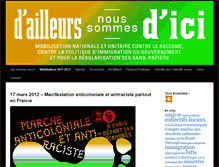 Tablet Screenshot of dailleursnoussommesdici.org